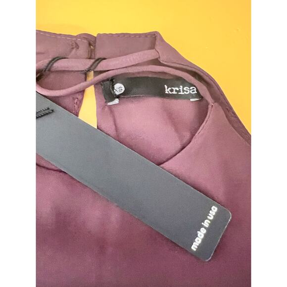 Krisa Double Layer Sleeveless Halter A-Line Mini Dress Spice Women's Size XS NWT - Picture 4 of 7